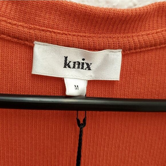 NWT KNIX Modal Pumpkin Rust Orange Ribbed Short Sleeve Bodysuit - Picture 7 of 14